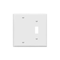 ENERLITES Combination Toggle Switch/Blank Device Wall Plate, Standard Size, 2-Gang 4.5