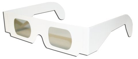 10 3D Paper Glasses Polarized, Linear Plain White