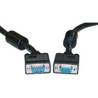 PcConnectTM HD15 (SVGA) Male / HD15 (SVGA) Female, Coaxial Construction, w/Ferrites, Black, 3 feet Cable