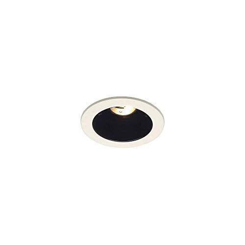 Juno Lighting 447B-WH 4-Inch Adjustable Cone Recessed Trim, Black Alzak with White Trim