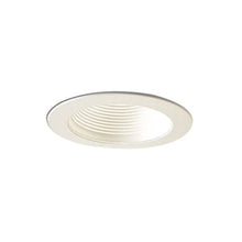Load image into Gallery viewer, Nora Lighting NS-40P 4 Inch Stepped Baffle Trim with Phenolic White Ring Round White
