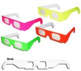 Load image into Gallery viewer, 10 3D Paper Glasses, Diffraction, Plain Assorted Neon, Bulk
