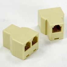 Load image into Gallery viewer, RJ11 1F/2F Modular T Adapter Ivory
