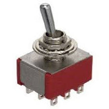 Load image into Gallery viewer, GC Electronics 35-024 Miniature Toggle Switch 3PDT On-On 5A
