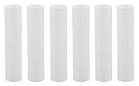 Creative Hobbies 1751 - Set of 6, 4 Inch Tall White Plastic Candle Covers Sleeves Chandelier Socket Covers ~Candelabra Base