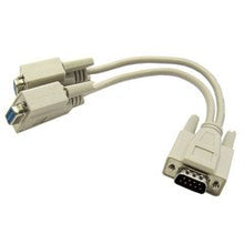 Load image into Gallery viewer, QualConnectTM DB9 Serial Y Adapter, DB9 Male to Dual DB9 Female, 8 inch
