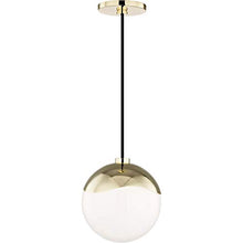 Load image into Gallery viewer, Pendants 1 Light Bulb Fixture with Polished Brass Finish Metal Glass Material E26 8&quot; 60 Watts
