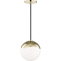 Pendants 1 Light Bulb Fixture with Polished Brass Finish Metal Glass Material E26 8