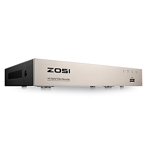ZOSI H.265+ 8Channel 5MP Lite Hybrid 4-in-1 Analog/AHD/TVI/CVI Surveillance Video Recorders Standalone CCTV DVR System for 720P, 1080P Security Cameras, Remote Access, Motion Detection, No Hard Drive
