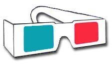 3D Glasses - Red and CYAN Anaglyph Glasses (1 Pair, White)