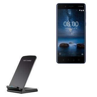 BoxWave Charger Compatible with Nokia 8 (Charger by BoxWave) - Wireless QuickCharge Stand, No Cord; no Problem! Charge Your Phone with Ease! for Nokia 8 - Jet Black