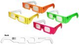 Load image into Gallery viewer, 10 3D Paper Glasses, Diffraction, Stock Printed Assorted Neon, Bulk
