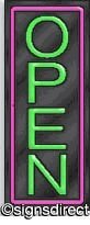 Load image into Gallery viewer, Vertical&quot;Open&quot; Neon Sign : 154, Background Material=Clear Plexiglass
