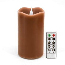Load image into Gallery viewer, 3D Moving Flame Led Candle With Timer, Dancing Flame Led Candle for Home Halloween Decoration, 3x5 Inch, Brown
