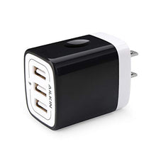 Load image into Gallery viewer, Wall Charger Plug, AILKIN USB Plug Wall, 3MultiPort Home Charger Station Cube Box Charger Outlet Base Brick Block Replacement for iPhone, iPad, and iWatch Charger Plug (Black)
