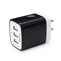 Wall Charger Plug, AILKIN USB Plug Wall, 3MultiPort Home Charger Station Cube Box Charger Outlet Base Brick Block Replacement for iPhone, iPad, and iWatch Charger Plug (Black)