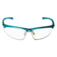 3M 11735 Refine 201 Safety Glasses, Wraparound, Clear AntiFog Lens, Teal Frame