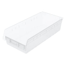 Load image into Gallery viewer, Akro-Mils 30014SCLAR ShelfMax Plastic Nesting Shelf Bin Box, 23-5/8-Inch L x 11-1/8-Inch W x 6-Inch H, Clear, 6-Pack
