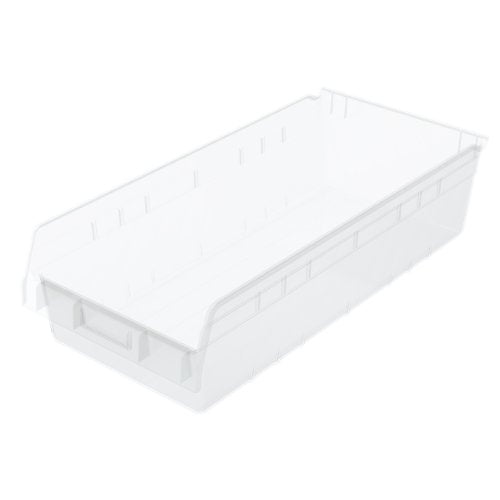 Akro-Mils 30014SCLAR ShelfMax Plastic Nesting Shelf Bin Box, 23-5/8-Inch L x 11-1/8-Inch W x 6-Inch H, Clear, 6-Pack