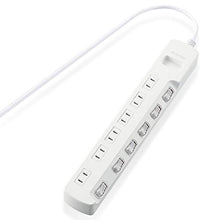 Load image into Gallery viewer, ELECOM Energy Saving Power Strip with Dust Shutter with Individual switches 3m 6 Outlet [White] T-E6A-2630WH (Japan Import)

