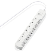 ELECOM Energy Saving Power Strip with Dust Shutter with Individual switches 3m 6 Outlet [White] T-E6A-2630WH (Japan Import)