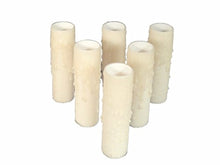 Load image into Gallery viewer, Set of 6 pc. 5&quot; Tall Cream. Large Diameter Edison Wide Base 1-3/16&quot; Inner Diameter x 1-5/16&quot; Outer Diameter Beeswax Candle Covers. Sleeves That Slide Over existing sockets. Several Diameters Avail.
