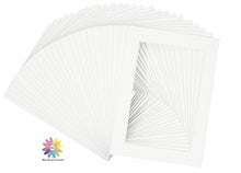 Load image into Gallery viewer, Mat Board Center, Pack of 25, 5x7 White Picture Mats with White Core for 4x6 Pictures
