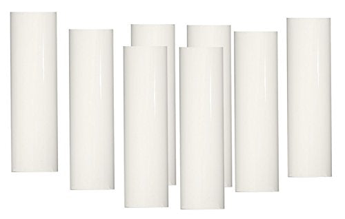 Lighthouse Industries Set of 8 pc 3-1/2 Inch Tall White Candelabra Base Chandelier Socket Cover Sleeve. Fits Over 3/4 in Dia Socket