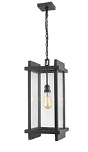 Load image into Gallery viewer, Z-Lite 1 Light Outdoor Chain Mount Ceiling Fixture 565CHB-BK, Black
