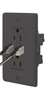 Diamond Group 61072USB Black Dual USB Charger with Duplex Receptacle