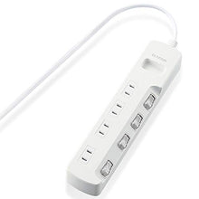 Load image into Gallery viewer, ELECOM Energy Power Strip with dust Prevention Shutter 2m 4outlet [White] T-E6A-2420WH (Japan Import)
