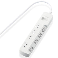 ELECOM Energy Power Strip with dust Prevention Shutter 2m 4outlet [White] T-E6A-2420WH (Japan Import)