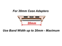 Load image into Gallery viewer, Rose Gold Color Pair Adapters Lugs Connectors with Spring Bar Pins &amp; Tool Compatible with Apple Watch 38mm All Series SE 6 5 4 3 2 1 Band Strap Replacement - Fits up to 20mm Watch Straps
