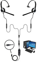 Load image into Gallery viewer, Deluxe USB Headset Training Solution (Includes 2 x TruVoice HD-500 Headset with Noise Canceling Microphone, USB Cable and Training Y Cable)
