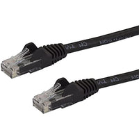 StarTech.com 12ft CAT6 Ethernet Cable - Black CAT 6 Gigabit Ethernet Wire -650MHz 100W PoE RJ45 UTP Network/Patch Cord Snagless w/Strain Relief Fluke Tested/Wiring is UL Certified/TIA (N6PATCH12BK)