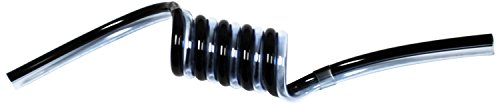 Technibond 2MPS-10M-20-01 Spiral Bonded Pneumatic Tubing, 10 mm OD, 6.5 mm ID, 2.05 m Working Length, Two Bore, Polyurethane, Black and Clear Blue
