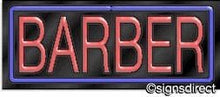 Load image into Gallery viewer, &quot;Barber&quot; Neon Sign : 380, Background Material=Black Plexiglass
