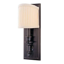Load image into Gallery viewer, Hudson Valley Lighting 881-OB Bridgehampton - One Light Wall Sconce, Old Bronze Finish with Off-White Faux Silk
