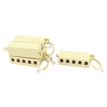 Load image into Gallery viewer, uxcell 6P4C RJ11 5 Outlet Telephone Modular Line Splitter Adapter 5 Pcs Beige
