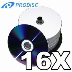 50 Prodisc Spin-X 16X DVD-R 4.7GB White Thermal Hub