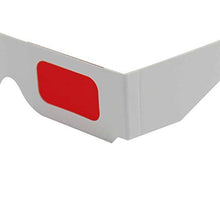 Load image into Gallery viewer, 50 Pairs - FLAT- 3D Glasses Red and Cyan WHITE Frame Anaglyph Cardboard (Set of 50)
