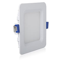 Load image into Gallery viewer, Maxxima 4 in. Dimmable Slim Square LED Downlight, Flat Panel Light Fixture, Recessed Retrofit, 700 Lumens, Warm White 2700K, 10 Watt, Junction Box Included
