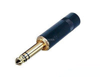 Neutrik Rean NYS228BG 1/4 Inch Stereo (TRS) Plug. Black Handle, Gold Contacts