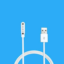 Load image into Gallery viewer, SMART TOUCH Charging Cable for Smart Watch Models: GT88, GT68, KW08, KW18, KW88, KW98, KW99, KW28, FS08, GV68 &amp; KW06. A 4 Pin Magnetic Suction USB (White, 1 Pack)

