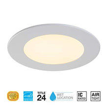 Load image into Gallery viewer, 4 Inch Round Led by Liteline ?? Slim Profile Recessed Downlight ?? General Application Fixture ?? 9-Watt LED Module ?? Silicone Gasket for Wet Location ?? PMMA Diffuser Lens for Low Glare (4000K,
