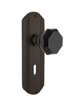 Load image into Gallery viewer, Nostalgic Warehouse 723763 Deco Plate with Keyhole Double Dummy Waldorf Black Door Knob in Oil-Rubbed Bronze
