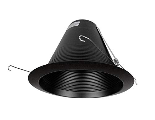 NICOR Lighting 6 inch Black Airtight Recessed Cone Baffle Trim, Fits 6 inch Housings (17550ABK)