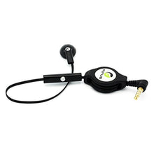 Load image into Gallery viewer, Retractable Headset Mono Hands-Free Earphone w Mic Single Earbud Headphone Wired [3.5mm] [Black] Compatible with Amazon Kindle Fire HDX 8.9 7 HD 8.9 7 6, DX, 8 10 - iPod Touch 5 4th Gen
