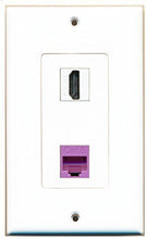 Load image into Gallery viewer, RiteAV - 1 Port HDMI 1 Port Cat6 Ethernet Purple Decorative Wall Plate - Bracket Included
