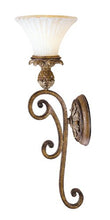 Load image into Gallery viewer, Livex Lighting 8451-57 Savannah 1 Light Venetian Patina Wall Sconce with Vintage carved Scavo Glass
